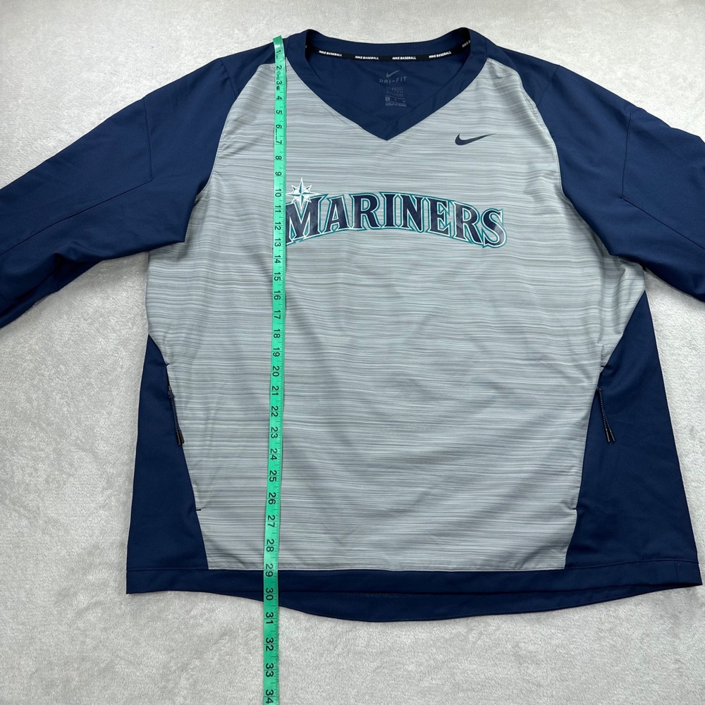 Seattle Mariners Pullover Mens XL Navy Grey Dri-FIT Windshirt MLB Baseball Nike - Picture 6 of 7
